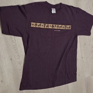 Vintage 2000 Anvil Arizona Men's Purple Graphic T-Shirt